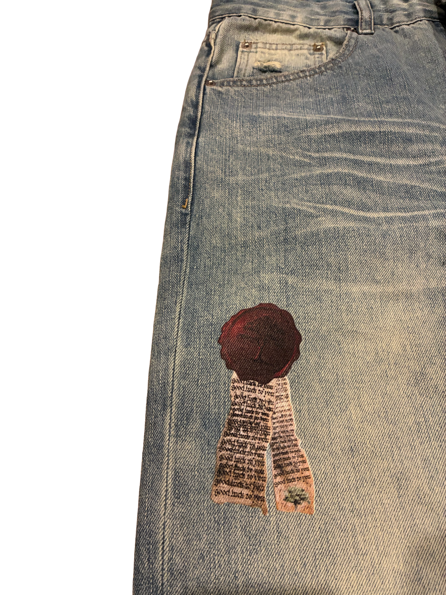 Cardinal Red Patch Denim