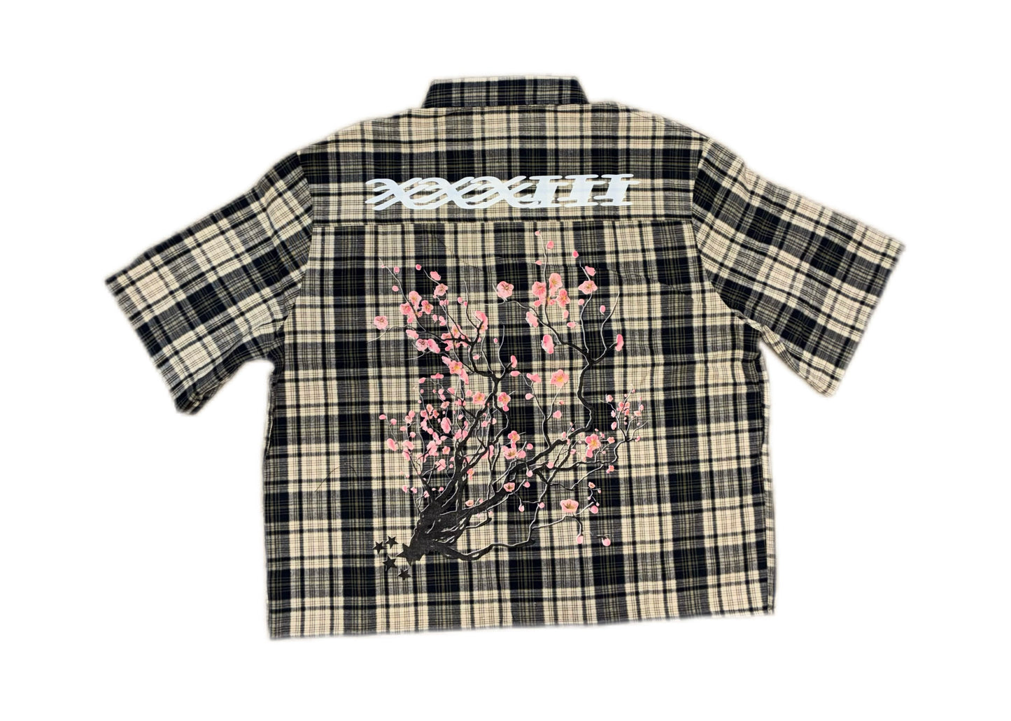 Cherry Blossom Plaid Button Up