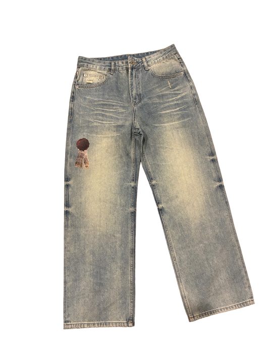 Cardinal Red Patch Denim
